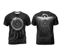 Munweiyu Vikings Camiseta deportiva para hombre de manga corta, sudadera nórdica, Valhalla, camiseta de verano Odin, sudaderas con brújula, unisex, camiseta clásica, camiseta mitología, camisetas