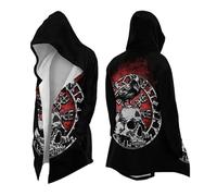 Munweiyu Vikings Chaqueta de primavera con capucha para hombre, longitud media, mito, nórdico, sudadera con capucha, capa con capucha, ropa medieval, abrigo, cardigan, vampiro, steampunk, sudaderas
