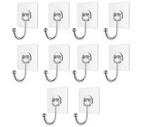 MUNZE 10 Ganchos Adhesivos Grandes Resistentes 15Kg, Ganchos Adhesivos Para Pared, Colgadores Autoadhesivos De Alta Resistencia, Ganchos Sin Perforaciones, Para Toalla, Perchas.