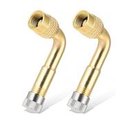 MUNZE 2 Piezas Prolongadores De Válvula De Latón A 90 Grados,Extensión De Válvula De Neumático,Exten-Sión De Vástago De Válvula De Neumáticos,Adaptador De Vál-Vula Angular Para Coche,Moto,Scooter.