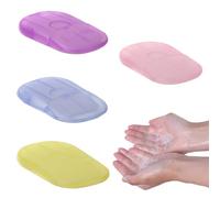 MUNZE 4 Cajas Jabón De Papel, Hojas De Jabón, Mini Jabón Jabones De Papel, Hojas De Jabón De Viaje, Mini Jabón De Papel Portátil, Mini Láminas De Jabón Portátil Para Limpieza Al Aire Libre.