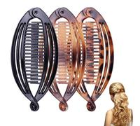 MUNZE 4 Pinzas Banana Clip,Para El Cabello De Plátano,Peines Grandes Vintage De Plátano,Clip De Cola De Caballo,Peine De Cola De Pez Para Mujeres Y Niñas