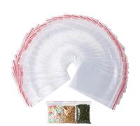 MUNZE Bolsas Ziploc, 100 Unidades De Bolsas Pequeñas De Plástico Con Cierre Autocierre, Transparentes Con Borde Rojo, Tamaño 6 Cm X 8 Cm