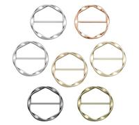 MUNZE Broches Para Ropa Mujer, 8 Unidades, Clips Circulares De Metal, Plata Brillante (2), Plata Mate (1), Oro Imitación (1), Oro Mate (1), Negro Armado (2), Bronce Antiguo (1), Tamaño Estándar