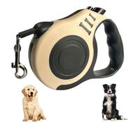MUNZE Correas Extensibles Para Perros, 1 Unidad 5M Con Mosquetón Metálico Giratorio 360°, Para Mascotas Pequeñas Y Medianas, Entrenamiento Y Paseos (Beige)