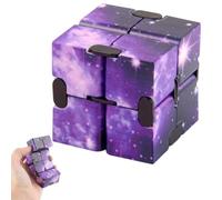 MUNZE Dados Antiestrés De Juguete, 1 Cubo Infinito Para Adultoss, Alivio De Ansiedad Y Estrés, Matar El Tiempo Para Personal De Oficina (Azul Violeta Nebulosa, 8X4X2Cm)