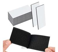 MUNZE Tiras Adhesivas De Gancho Y Bucle De 5 X 10 Cm, 12 Pares, En Lugar De Orificios Y Tornillos,Cinta De Montaje Con Parte Posterior Adhesiva Fuerte Para Uso En El Hogar O La Oficina, Negro