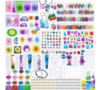 MUOIVG 289 Piezas Silicona - Moldes de Resina Epoxi para Manualidades - Kit con 60 Polvo de Purpurina y Accesorios para Hacer Colgante, Llavero, Joyería, DIY