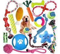 MUOIVG - Juego de 15 Juguetes duraderos e Indestructible Juguete para Masticar Cuerda de dentición para Perros pequeños y medianos