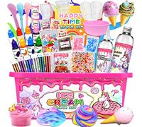 MUOIVG Kit Fluffy Slime para Niñas para Hacer Slime Fluffy de Helado, Esponjoso, de Mantequilla, Nube y Espuma! Slime para Niños Kit Regalos para Niñas y Niños