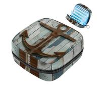 MUOOUM Blue Anchor - Bolsa de almacenamiento de servilletas sanitarias de madera marrón para mujeres, adolescentes y niñas, bolsa para copa menstrual, soporte para almohadilla de lactancia, color 6,