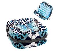 MUOOUM Bolsa de almacenamiento de servilletas sanitarias con diseño de lirios azules, bolsa portátil para copa menstrual con cremallera para adolescentes, niñas, mujeres y mujeres, color 5,