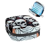 MUOOUM Bolsa de almacenamiento de servilletas sanitarias con diseño de lirios azules, bolsa portátil para copa menstrual con cremallera para adolescentes, niñas, mujeres y mujeres, color 2,