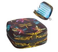 MUOOUM Bolsa de almacenamiento de servilletas sanitarias con diseño de lirios azules, bolsa portátil para copa menstrual con cremallera para adolescentes, niñas, mujeres y mujeres, color 3,