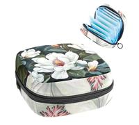 MUOOUM Bolsa de almacenamiento de servilletas sanitarias con diseño de lirios azules, bolsa portátil para copa menstrual con cremallera para adolescentes, niñas, mujeres y mujeres, Color 9,