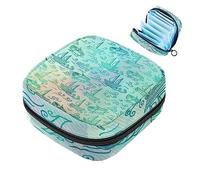 MUOOUM Bolsa de almacenamiento de servilletas sanitarias con patrón de barco de olas de mar teñido anudado, bolsa de período portátil para mujeres, adolescentes, niñas, bolsa de copa menstrual para