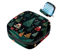MUOOUM Bolsa de almacenamiento de servilletas sanitarias de alce del bosque de Navidad, bolsa de almohadilla menstrual portátil con cremallera para adolescentes, niñas, mujeres y mujeres, color 7,