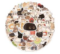 Muorruo 140 Unidades de Pegatinas Dulces de Gatos para Botellas de Agua, Divertidas Pegatinas de Gatitos, Regalo para Fiestas de cumpleaños Infantiles, Paquete de Pegatinas Kawaii de Dibujos