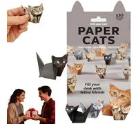 Muorruo 50 Hojas de Papel Origami Set de Manualidades, Divertidos Gatos de Papel 3D, Lindo Origami de Gatos de Papel para Plegar, decoración Creativa de Escritorio y Regalo para Amantes de los Gatos