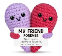 Muorruo Divertido Regalo de corazón Tejido a Mano para mi Mejor Amiga, Regalo de Amistad de cumpleaños para Mujeres, Despedida con Elefante Blanco para Amigas, colegas