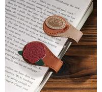 Muorruo Juego de 2 marcapáginas Vintage de Cuero magnético, marcapáginas magnéticos de Cuero para Mujeres, marcapáginas magnéticos de Cuero PU, Clips de marcapáginas, Accesorios para Libros