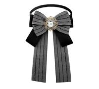 Muorruo pajarita de mujer ajustable con piedras, preatada, para mujeres y niñas, adecuada para camisa, traje y uniforme, accesorio de corbatas, corbatas preatadas con clip, negra