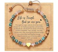 Muorruo Regalos inspiradores de cumpleaños para mujeres, pulseras de piedras naturales curativas, Pienso en ti, regalos de recuperación para mujeres, amigas, regalos de joyería delicada