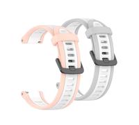Muovrto Correaes para Garmin Venu/Venu 2 Plus/Venu Sq 2, 20mm Pulsera Deportiva de Silicona compatible con Garmin Forerunner 570 42mm (Blanco rosa/Blanco gris)