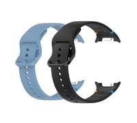 Muovrto Sport Correa de Recambio para Samsung Galaxy Watch 8 40mm/44mm,Correa Deportiva de Silicona para Samsung Galaxy Watch Ultra 2 (Negro/Azul claro, L)