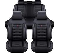 MUPECO Fundas Asientos Coche para Volvo XC90 1. Gen (C) 5seats 2002 2003 2004 2005 2006 2007-2014, Juego Completo de Fundas de Cuero Impermeables para Los Asientos Delanteros y Traseros,A/Black
