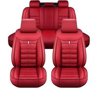MUPECO Fundas Asientos Coche para Volvo XC90 1. Gen (C) 5seats 2002 2003 2004 2005 2006 2007-2014, Juego Completo de Fundas de Cuero Impermeables para Los Asientos Delanteros y Traseros,B/Red