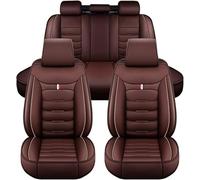 MUPECO Fundas Asientos Coche para Volvo XC90 1. Gen (C) 5seats 2002 2003 2004 2005 2006 2007-2014, Juego Completo de Fundas de Cuero Impermeables para Los Asientos Delanteros y Traseros,D/Coffee