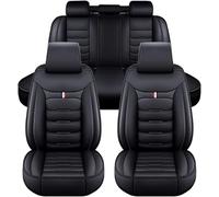 MUPECO Fundas Asientos Coche para Volvo XC90 1. Gen (C) 5seats 2002 2003 2004 2005 2006 2007-2014, Juego Completo de Fundas de Cuero Impermeables para Los Asientos Delanteros y Traseros,A/Black