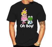 Muppet Babies Kermit Miss Piggy Oh Boy White Font Unisex T Shirt Black S