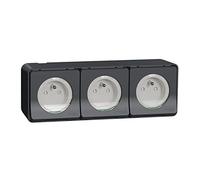 Schneider Electric Enchufe triple Schuko Superficie MUR36038 16 A