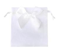 MUrabe 10 unids/lote 9x12 10x15 13x18cm Bolsas de regalo de organza Bolsas de fiesta Joyería Bolsa de embalaje con cordón para dulces con mariposa Seda-blanco-10x15cm