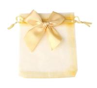 MUrabe 10 unids/lote 9x12 10x15 13x18cm Bolsas de regalo de organza Bolsas de fiesta Joyería Bolsa de embalaje con cordón para dulces con mariposa Seda-color dorado-9x12cm