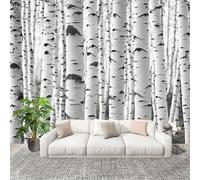 Mural 300x210cm Abedules Del Bosque Papel Pintado Mural Impermeable Efecto 3D Papel Tapiz Decorativos pared Murales Póster Blanco para Sala de Juegos Cocina Comedor Decoración de Pared