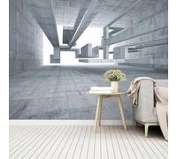 Mural 3D Papel pintado abstracto Espacio geométrico tridimensional interior Fondo de pared pegatina de pared en el dormitorio del salón Tela de seda pintura en la pared