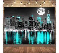 Mural 3D Papel pintado Arquitectura de Nueva York Escena nocturna de pared Fondo del salón dormitorio Arte decorativo de pared