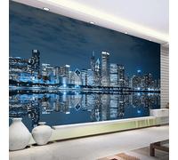 Mural 3D papel pintado del salón Nueva York Night View City Arquitectura de pared revestimiento de dormitorio decoración de pared
