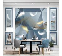 Mural autoadhesivo abstracto geométrico de plumas 3D para sala de estar, papel tapiz de fondo para pared de dormitorio, adhesivo decorativo