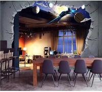 Mural autoadhesivo de cielo estrellado del universo de ciencia ficción en 3D para sala de estar, pared decorativa de dormitorio y dormitorio.