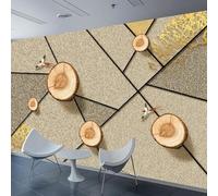 Mural autoadhesivo de PVC, papel pintado 3D para salón, relieve abstracto, relieve de madera y revestimiento geométrico de pared de dormitorio, decoración de pared