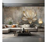 Mural autoadhesivo de PVC papel pintado 3D pintura vintage pintada de lotus para el salón dormitorio decoración para la pared