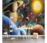 Mural autoadhesivo de PVC papel pintado 3D planeta cósmico meteorito pintura de pared del salón dormitorio decoración del hogar