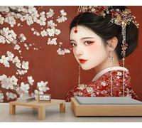 Mural chino de flores de ciruelo clásico, papel pintado oriental con encanto oriental, papel pintado gigante 3D, escala comercial, cafetería, salón, galería (no autoadhesivo)