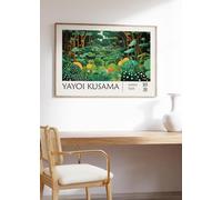Mural con impresión de Yayoi Kusama - Galería Forestal, póster de Kusama de inspiración abstracta, pintura japonesa sobre lienzo (60 x 90 cm/sin marco)