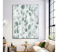 Mural de Acuarela Eucalipto Lienzo, Pintura de Bohemia Carteles e Impresiones, Imágenes Artísticas de Pared para Sala, Decoración del Hogar, 80x120cm Sin Marco