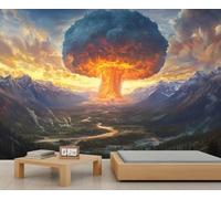 Mural de bomba atómica, murales de pared de nube de hongos, papel tapiz de bomba atómica para inquilinos, sala de estar, dormitorio, pasillo, decoración de fondo de TV, 366 x 254 cm